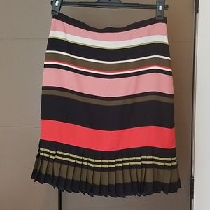 Ann Taylor multicoloured striped skirt with pleate